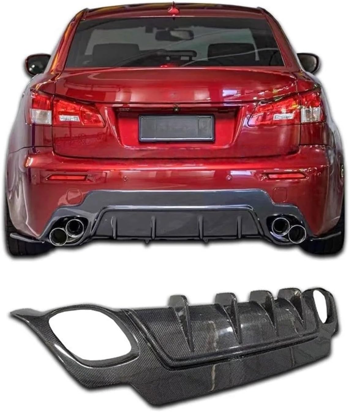 Compatible for Lexus IsF Upgraded Carbon Fiber Rear Diffuser Back Lip Toms Style Spoiler Is250300 Upgraded ISF Body Kit(Style B)