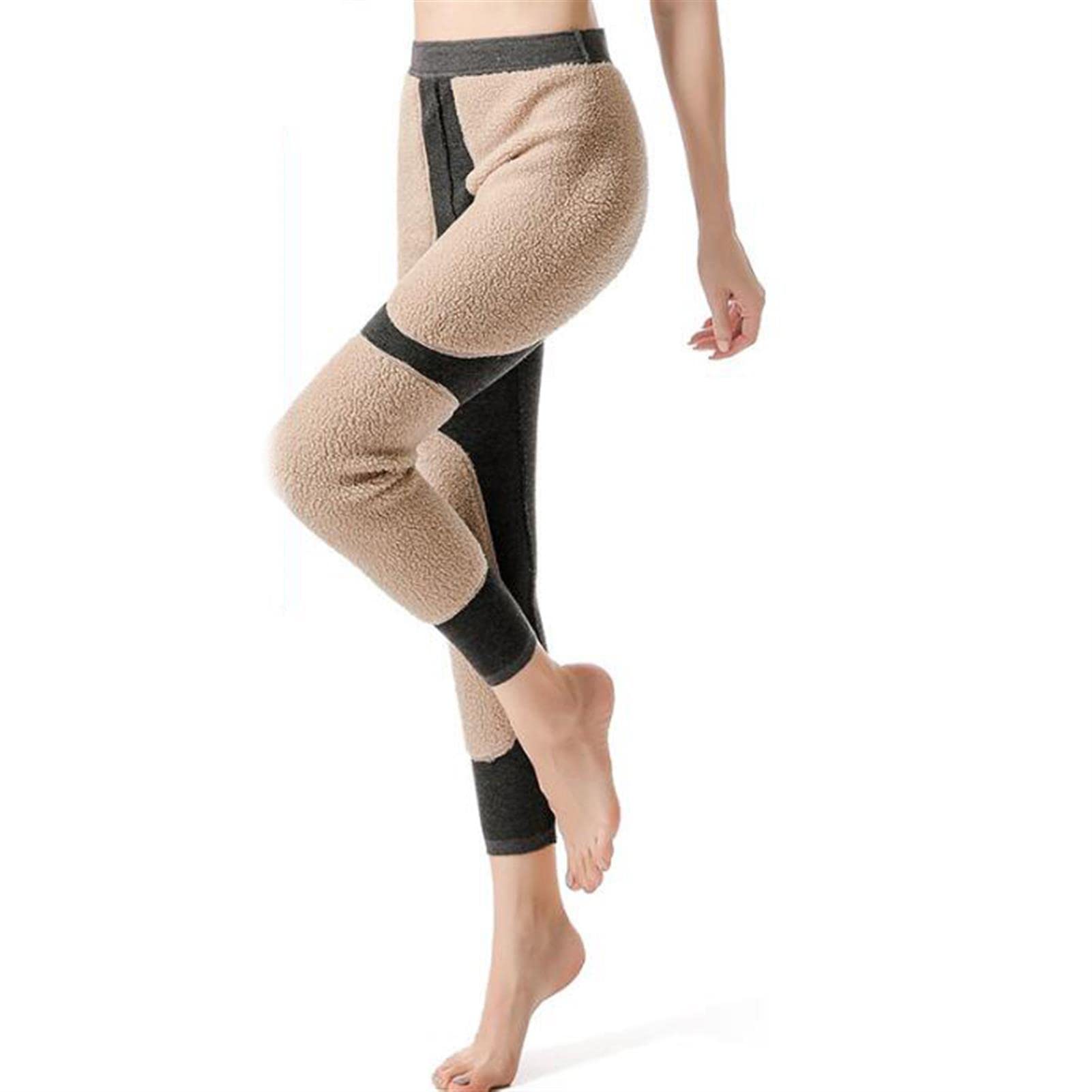 Leggings Termici Invernali Pantaloni Elasticizzati a Vita Alta da Donna addensati Pantaloni Sportivi Intimi da Donna (Black 2X)