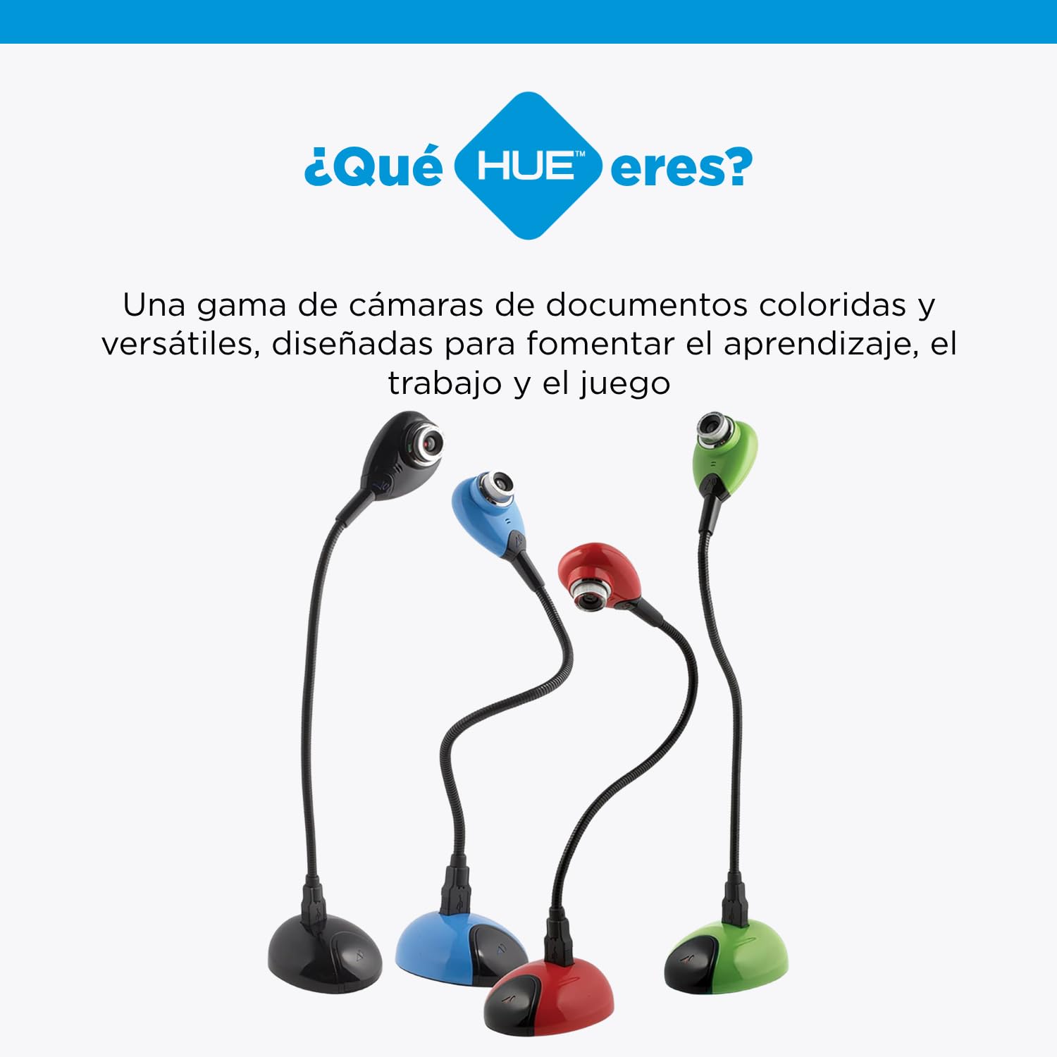 HUE HD: Cámara USB y visualizador portátil, Full HD 1080p (Negro) | Cámara flexible Full HD 1080p, micrófono, compatibilidad con Windows / ChromeOS / MacOS / iPadOS 17+