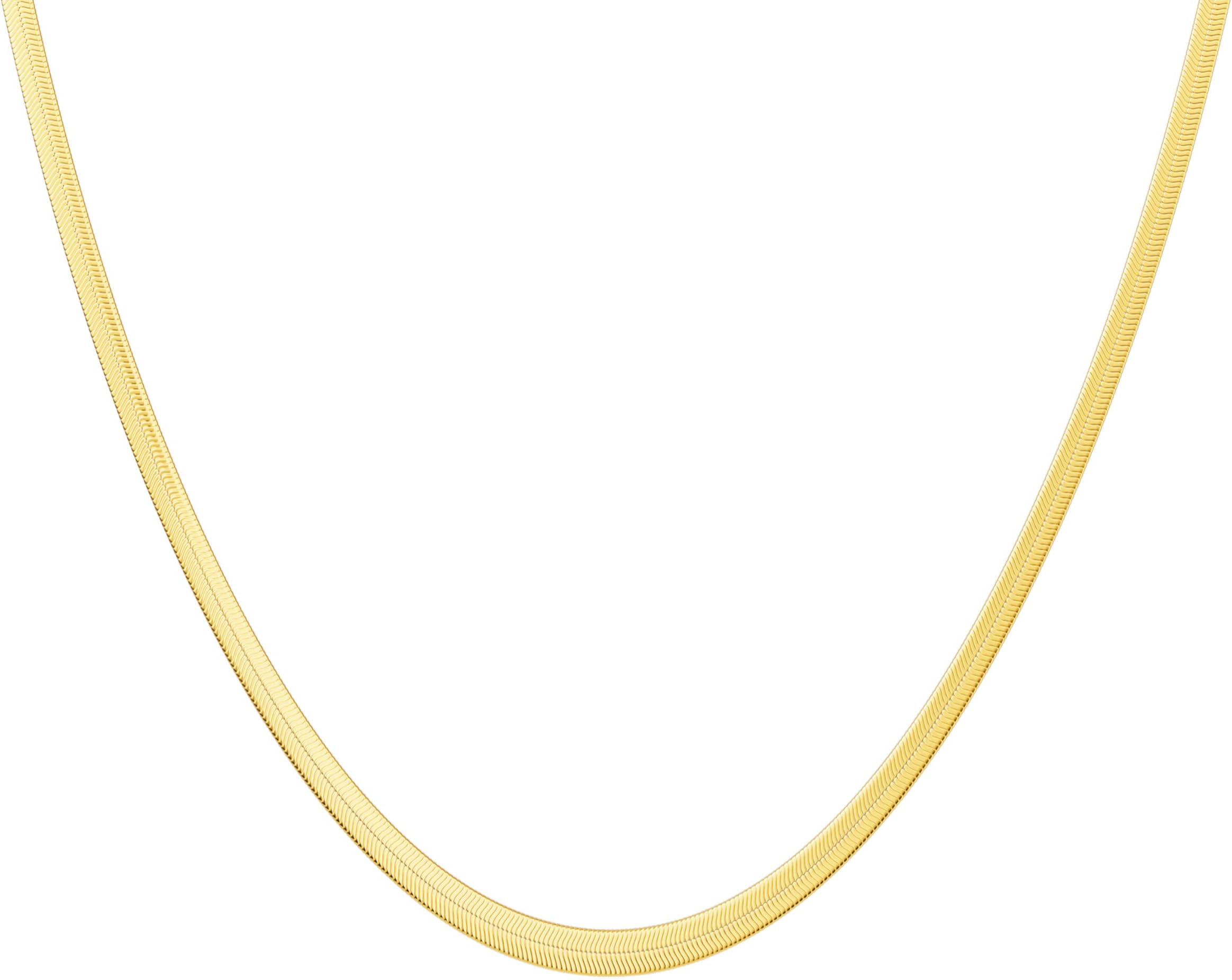 14K Gold Plated Necklaces for Women, Dainty Gold Herringbone Choker Necklace Thin Layered Snake Chain Jewelry for Gifts