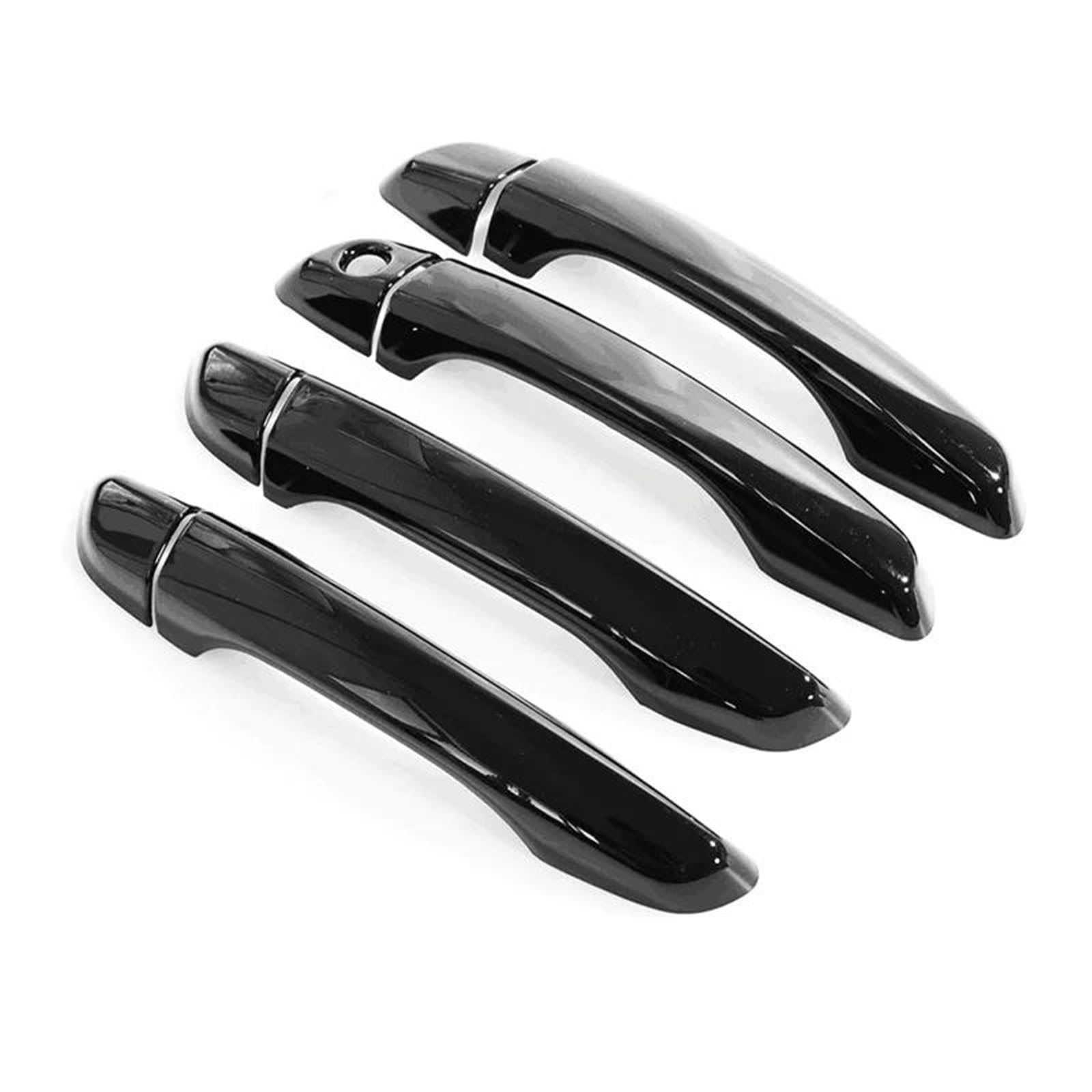 Yytemd Black No Button Car Door Handle Cover Trim Auto Accessories For Hyundai For Verna For Elantra 2017-2021 Chrome(Black No Button)