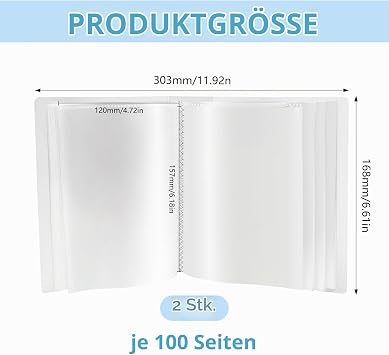 Pack of 2 A6 Album Transparent Mini Storage Book Photo Album with Total