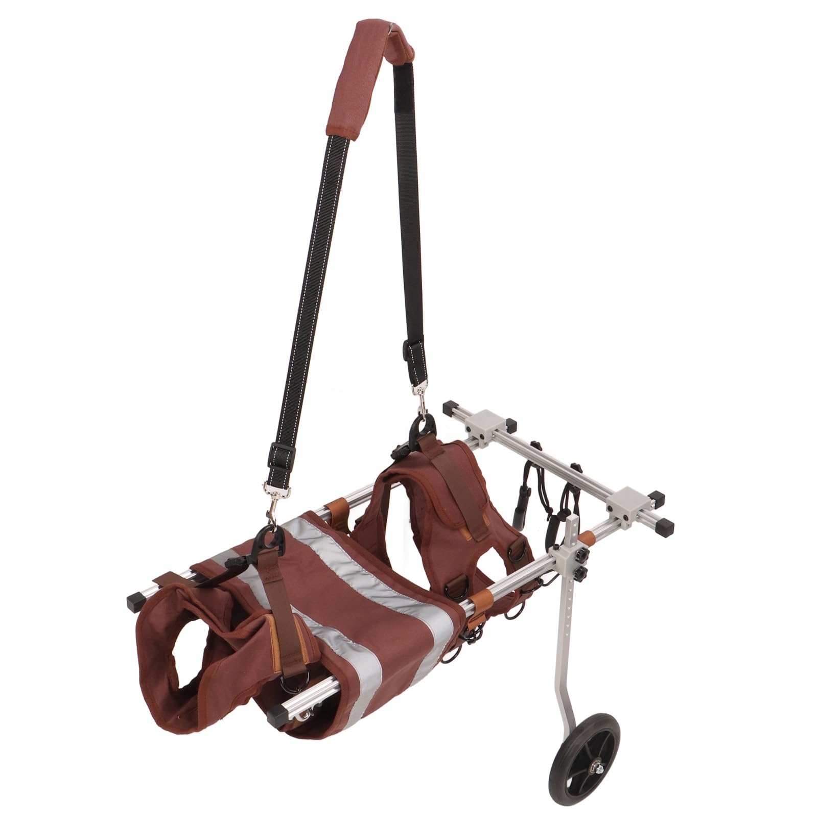 Silla de ruedas de aluminio para perros grandes, ayuda a la movilidad de 2 ruedas, soporte ajustable para piernas débiles, dispositivo duradero de rehabilitación de mascotas, talla L