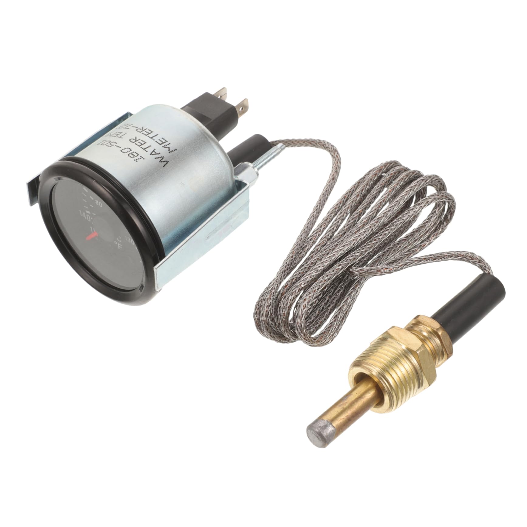Misuratore Meccanico Temperatura Acqua Auto 52mm con Sensore Argento