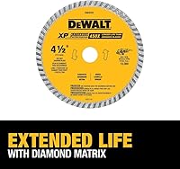 Vista 3 de DEWALT Hoja de diamante, corte seco o húmedo, borde continuo, eje de 7/8 pulgadas, 4-1/2 pulgadas (DW4701)