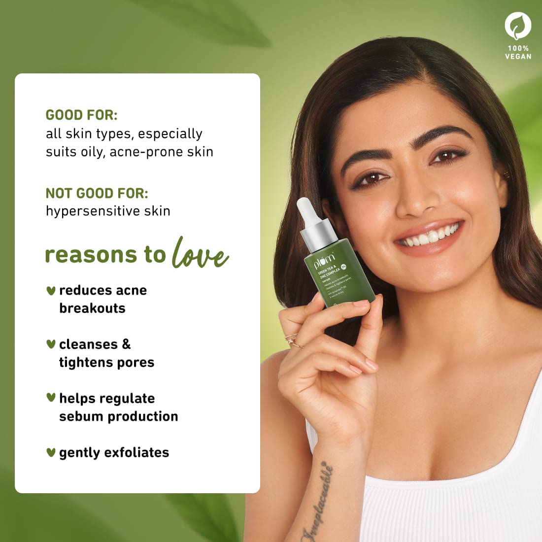 Plum Green Tea and Zinc Complex 3% | With acnacidoltm bg and natural Ahas | Quarrel pimples and tightening holes | Controls oil and gently exfoliates Plum Green Tea and Zinc Complex 3% | With acnacidoltm bg and natural Ahas | Quarrel pimples and tightening holes | Controls oil and gently exfoliates