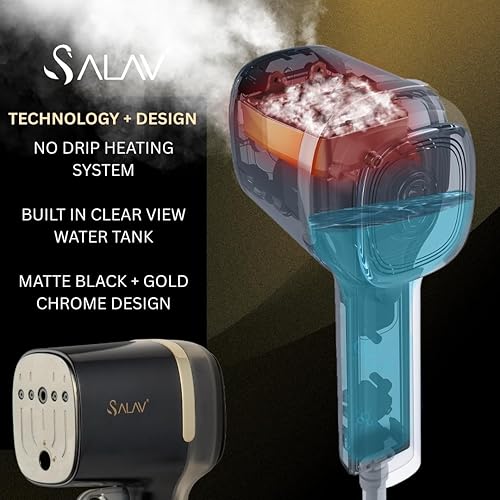 Miniatura 6 de SALAV Quicksteam - Vaporizador portátil de mano para ropa, 10 segundos de tiempo de calentamiento rápido, elimina arrugas en ropa y telas, sin goteo