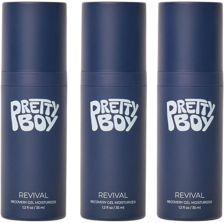 - Prettyboy Face Revival Gel Moisturizer For Men - Hydrating Cream That Refreshes Dry Skin, Irritation, & Redness - Supports Anti Aging & Anti Wrinkle - Fragrance Free - 3 Count
