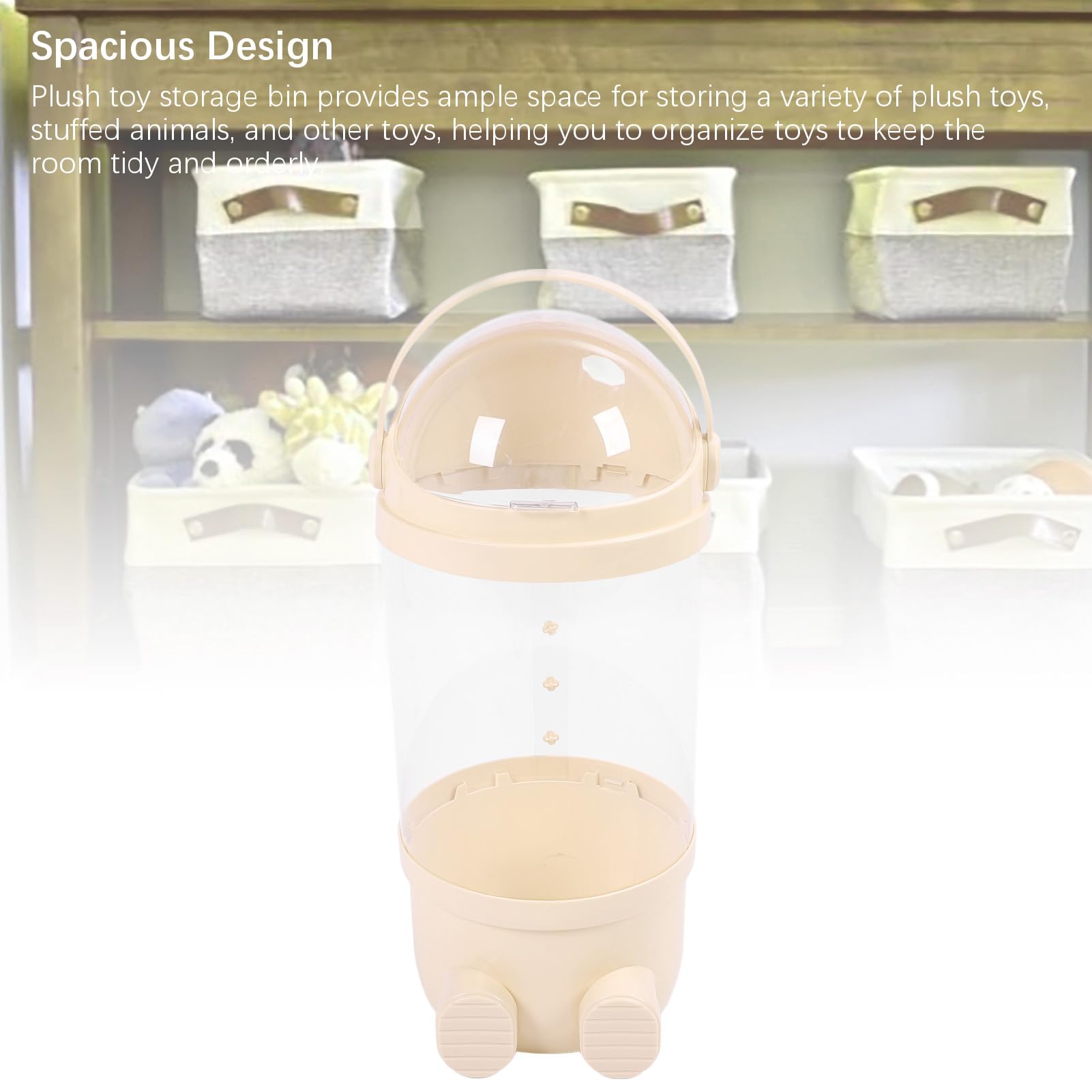 Bewinner Contenitore per Peluche Trasparente 65cm, Tubo Display per