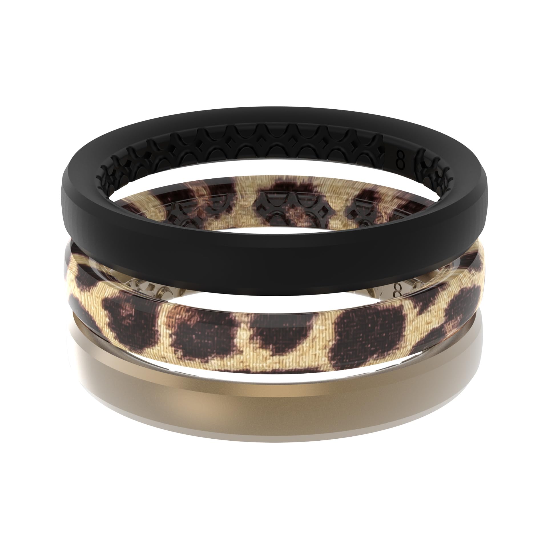 Groove Life Stackable Rings - Breathable Silicone Wedding Rings for Women, Unique Design, Comfort Fit Ring