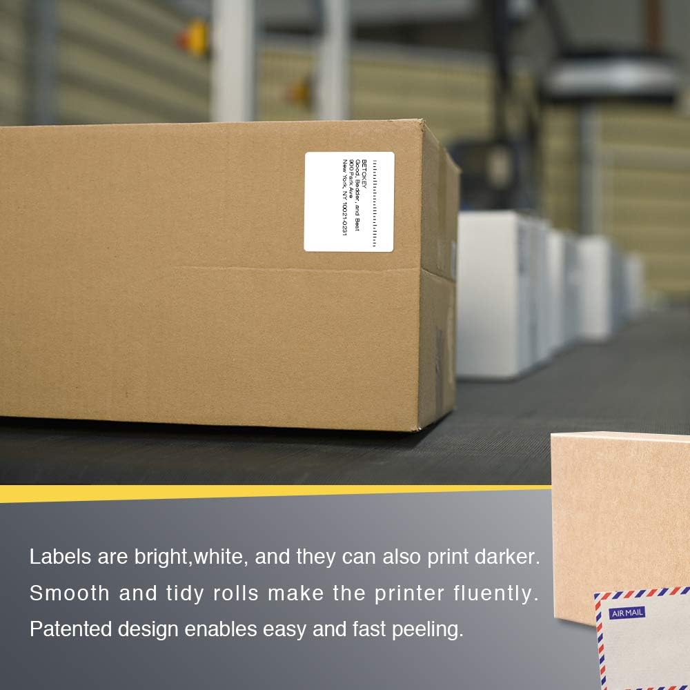 BETCKEY - 2.25" x 2" (57 mm x 51 mm) Multipurpose & Address Labels Compatible with Zebra & Rollo Label Printer,Premium Adhesive & Perforated [20 Rolls, 14000 Labels] - Image 5