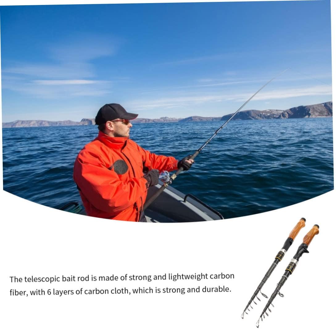 Telescopic Fishing Rod Carbon Spinning Casting Rod Carbon Fiber Portable Telescopic Fishing Pole 1.8m