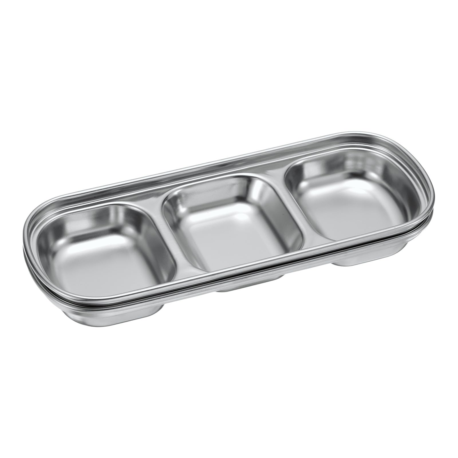 Plat à condiments pour pique-nique et fête bol inox 3 compartiments
