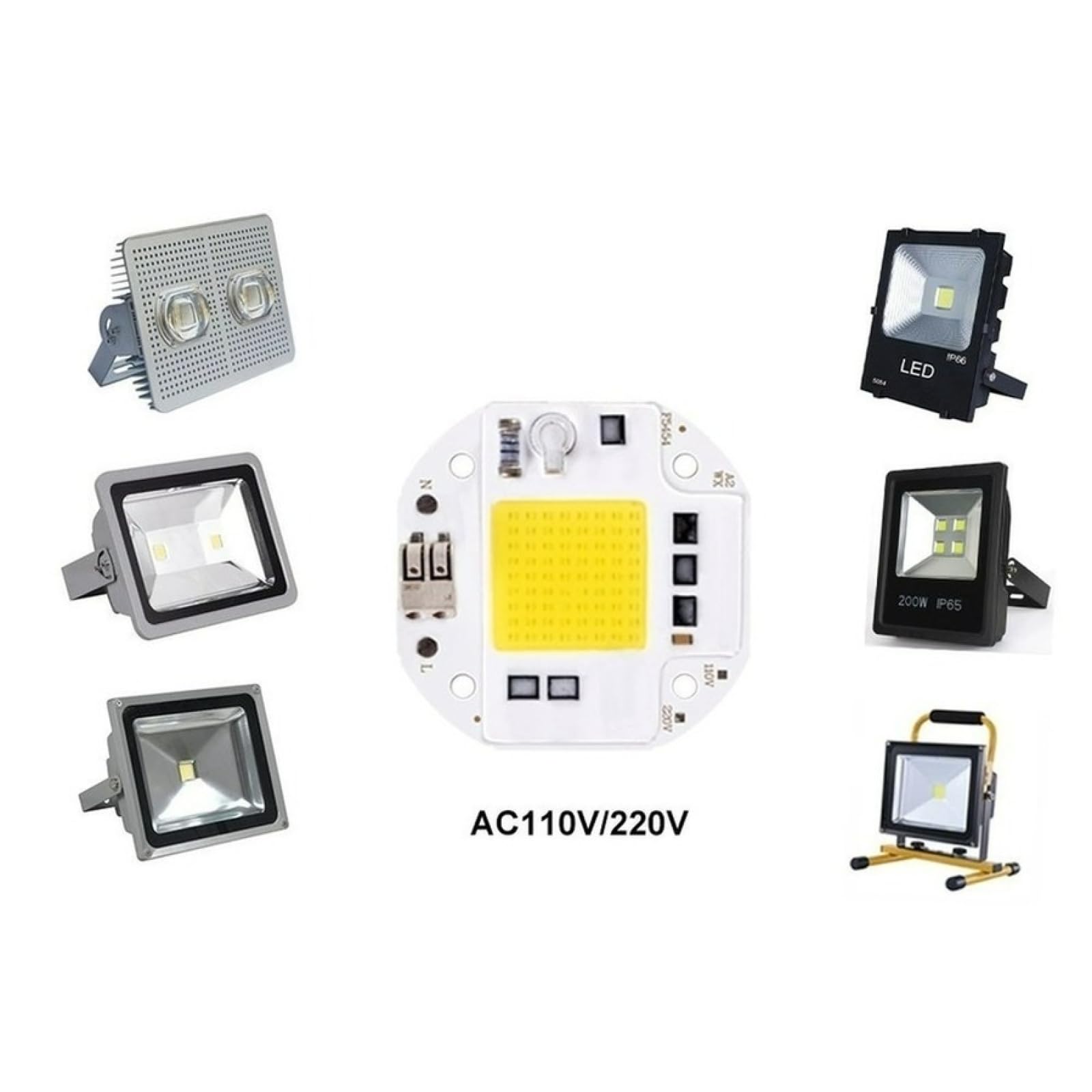 Żarówka LED, Diody LED COB 110 V 220 V Nie wymagają sterownika Spawanie bez spawania Różne moce Opakowanie 9 sztuk(Warm White 220v,50 W)