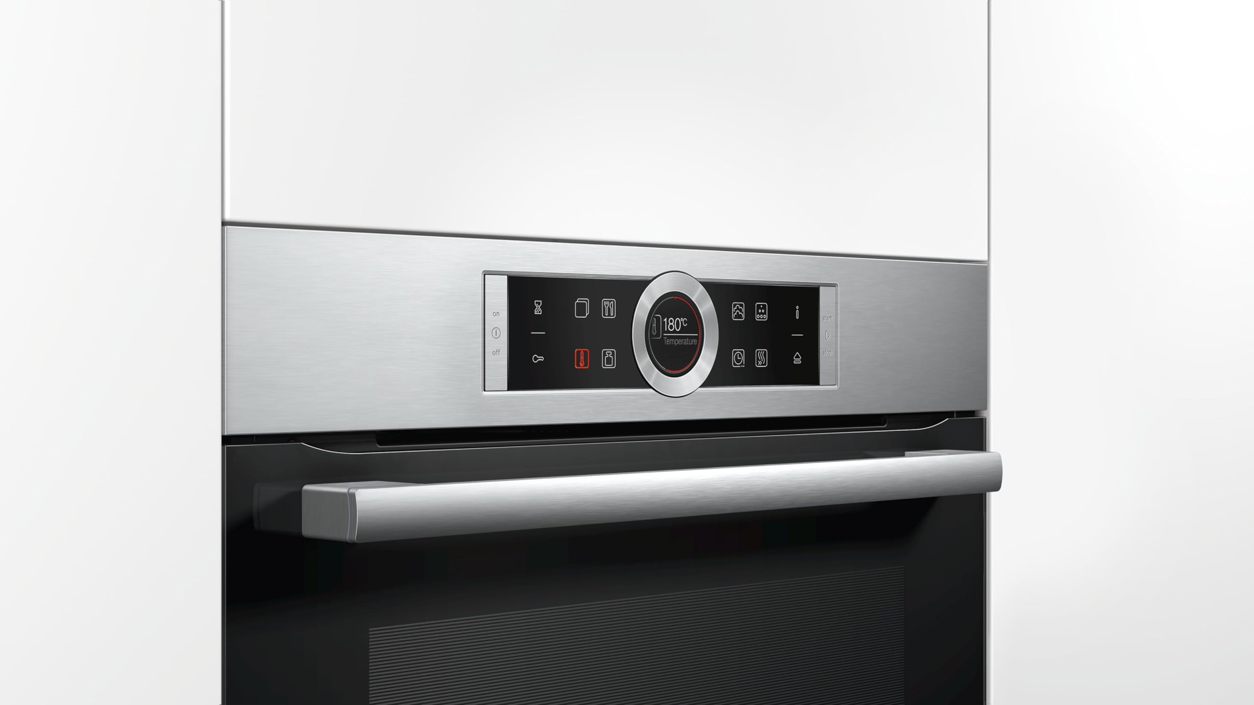 Bosch - Horno Multifunción con Vapor Añadido, 60 cm, Asistente de limpieza con agua, Recetas pre-programadas, Electrónica TFT con símbolos TouchControl, Serie 8, acero inoxidable, HRG635BS1
