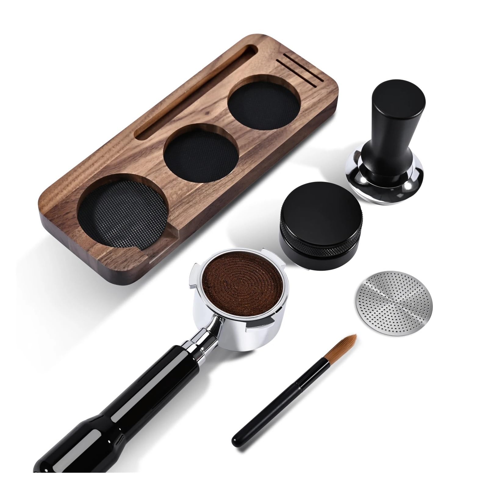 Soporte De Estación for Tapete De Café De 51MM, 54MM Y 58MM, Soporte for Portafiltro, Base De Soporte De Nogal for Accesorios De Espresso, Estable(58mm-Sapele)