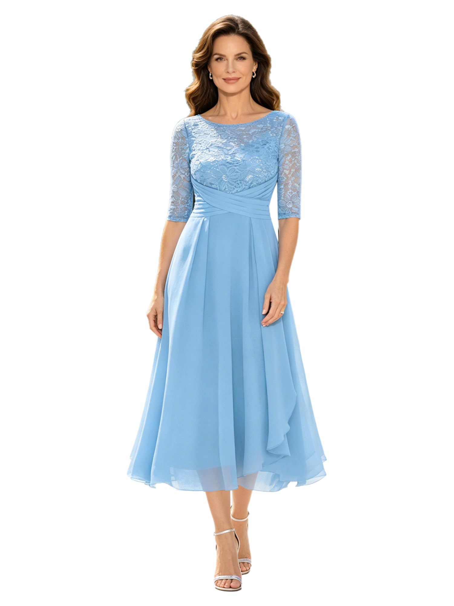 Robe business femme IEFIEL élégante en dentelle fleurie pour un style cocktail chic et romantique - 8