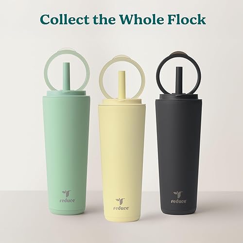 Miniatura 7 de REDUCE Halo - Vaso de acero inoxidable con aislamiento al vacío de 32 onzas, taza de viaje a prueba de derrames, con tapa con asa abatible, mantiene