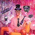 36 PCS Birthday Photo Booth Props Party Supplies Holiday Picture Decorations Photo Booth Props for Birthday Party Favors Pose Sign Kit Fun for Party (Purple and Black) - Image 4