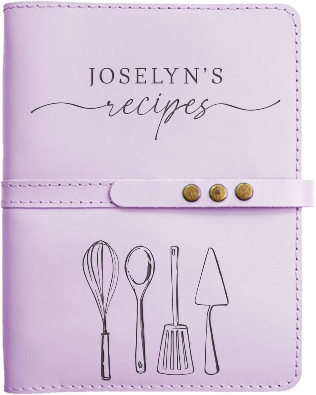 Family Recipe Book to Write in Recipes - Personalized Leather Cookbook - Engraved Recipe Binder to Fill In Your Own Recipes - Birthday, Christmas, Anniversary, Wedding Gift