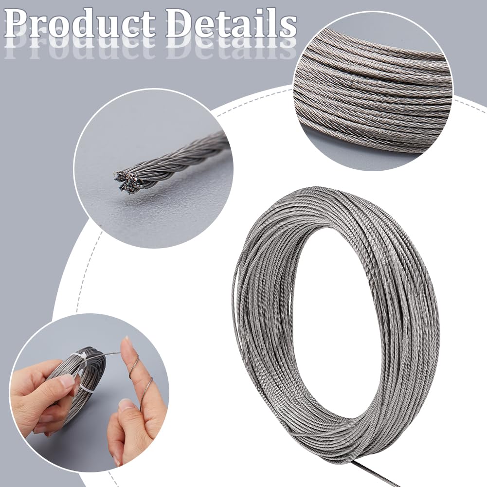 BENECREAT Fil Inox 304 30m Calibre 1mm - Corde Linge Antirouille Pour Jardin Et Balcon