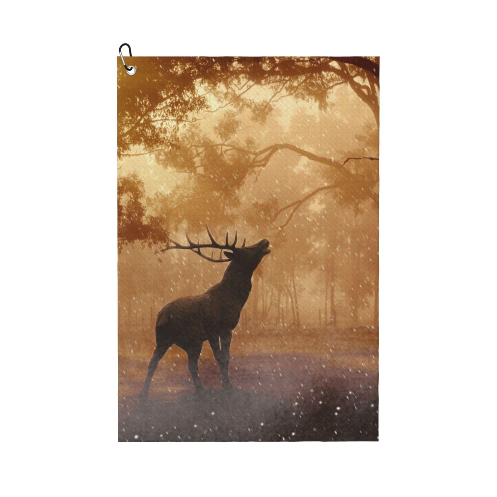 Hnnkloy Elk Artwork, 16x24 in Portable Waffle Golf Towels with Carabiner Clip for Golf Bag