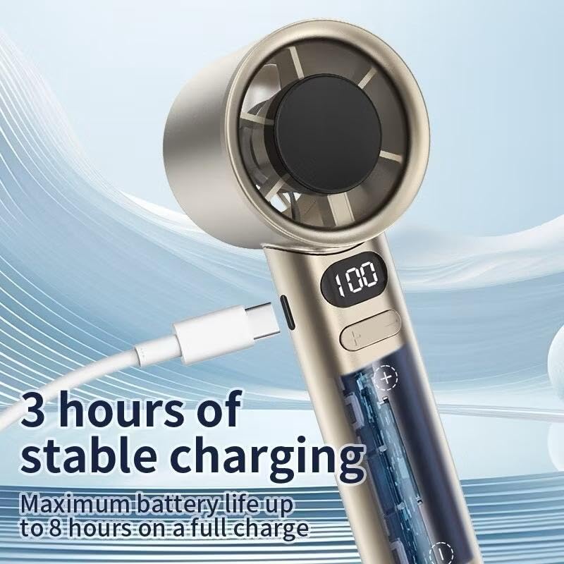 Image of Portable Digital Handheld Cooling Fan with LED Display, personal cooling fan M 11 USB Fan | Assorted Colour