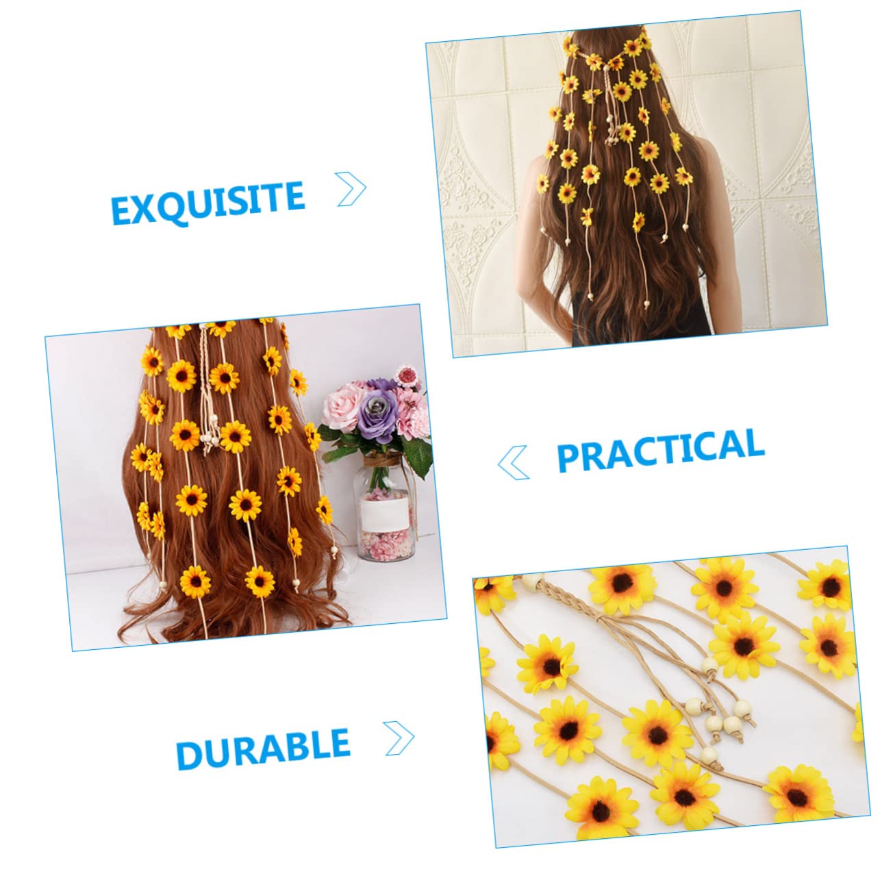 PACKOVE Bandeau à Pompon Tournesol Coiffe De Fleurs Accessoire Pour Cheveux Cadeaux De Grossesse Pour Nouvelles Mamans
