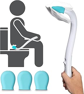 Vive Wiping Wand Toilet Aid - Bum Wipe Assist Tool for Toileting - 15" Long Reach Comfort Wiper for Obese, Bathroom Extender - Handicap Assistance for Bottom (Wiping Aid)
