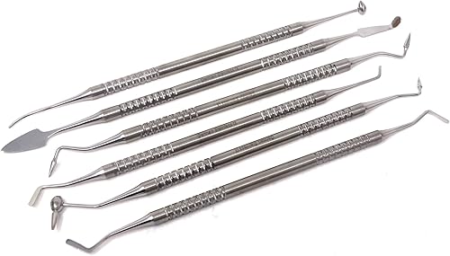 Instrumento compuesto Dental Set de 6 piezas de llenado de plástico restaurador preparación talladores contorno tapón bola bruñidor cavidad diente