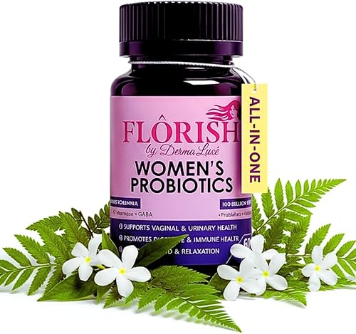 Flôrish - Probióticos vaginales para mujer, soporte diario todo en 1, 100B CFU, 32 cepas  Prebióticos, arándano y D-manosa, equilibrio hormonal, pH