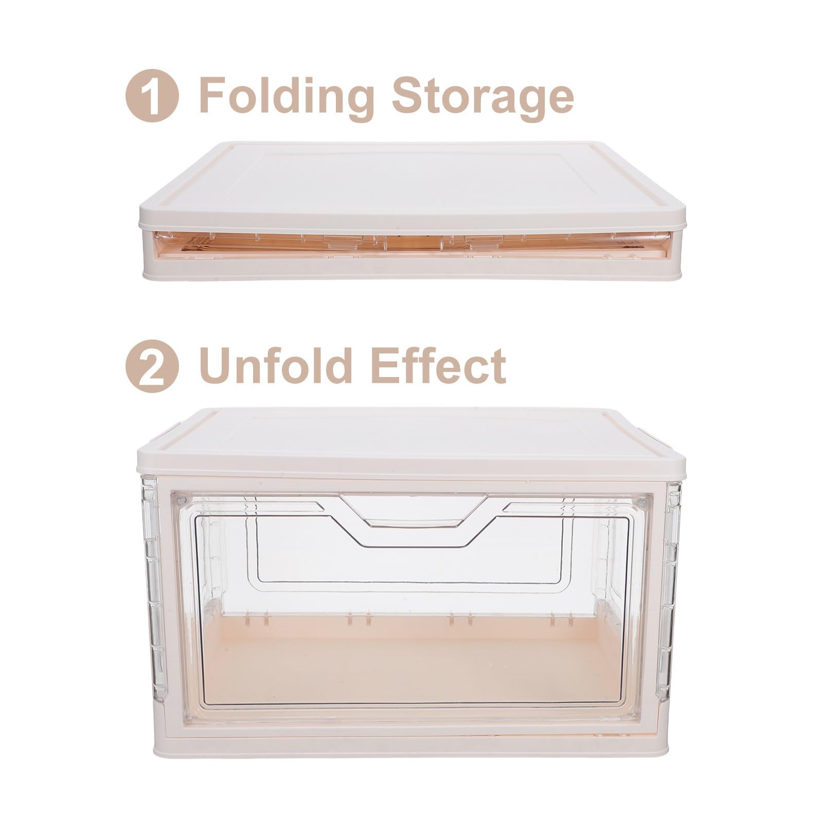 Transparente Stapelbare Aufbewahrungsbox aus Kunststoff mit Magnetischer Fronttür und Deckel Platzsparendes Design für Zuhause und Autokofferraum