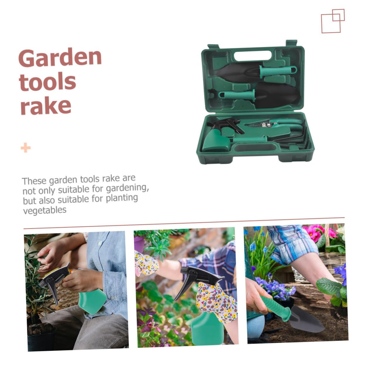 YARNOW Herramientas de Jardinería para Plantar Incluye Palas y Rastrillos Estuche de Almacenamiento para Jardinería y Mantenimiento de Jardines