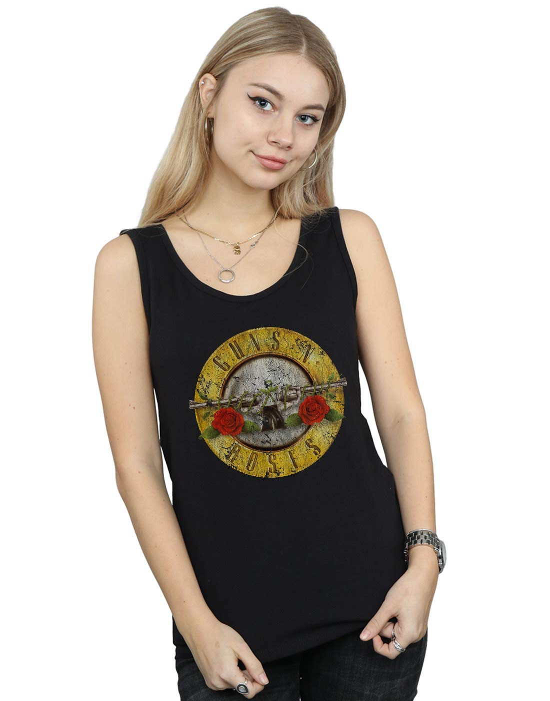 Guns N Roses Women's Vintage Bullet Logo Vest Black XX-Large