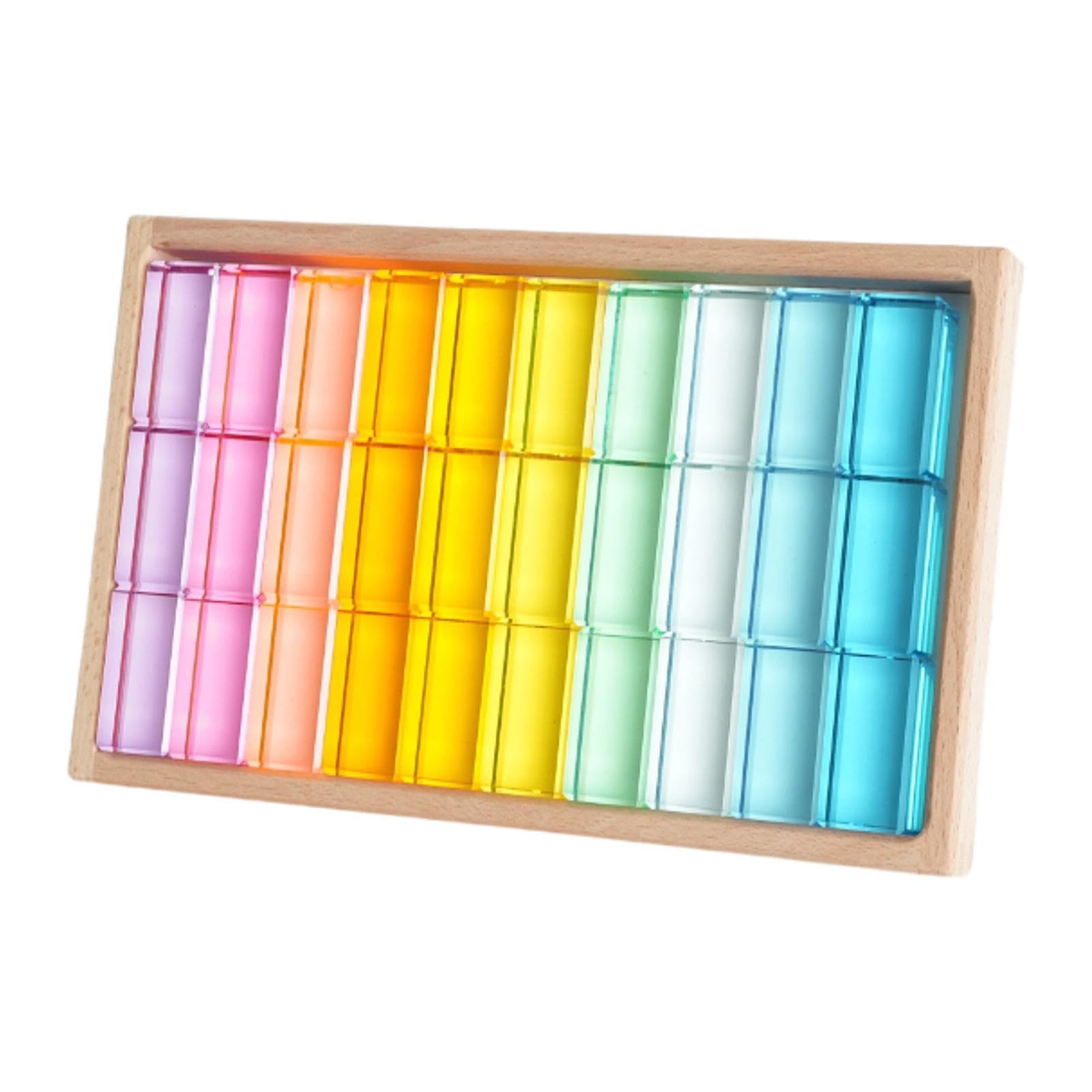 Set di Gioco di Impilamento di Cubi Colorati - Giocattolo Educativo per Bambini, Come immagine, 30 pezzi