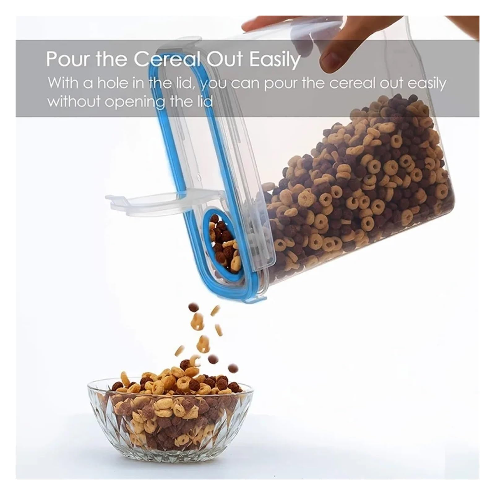 Contenedor de arroz Contenedor hermético for almacenamiento de cereales, cubo de arroz a prueba de humedad, caja de almacenamiento de alimentos, tanque sellado transparente de plástico, 4/2, 5L(K052-2