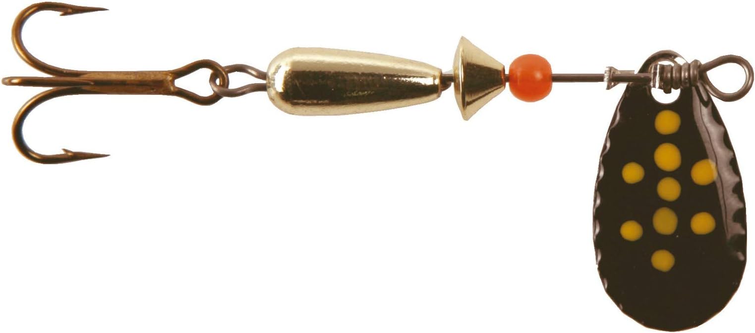 Abu Garcia Droppen Lures/Spinners**5 Colours - S, K, OR, ZEBRA, H-TIGER**4 Weights - 4g, 6g, 8g, 12g**Trout Salmon Perch Pike Spinner Mepp Lure Game Coarse Fishing Bait (Zebra (White Dots / Black, 4 Gram)