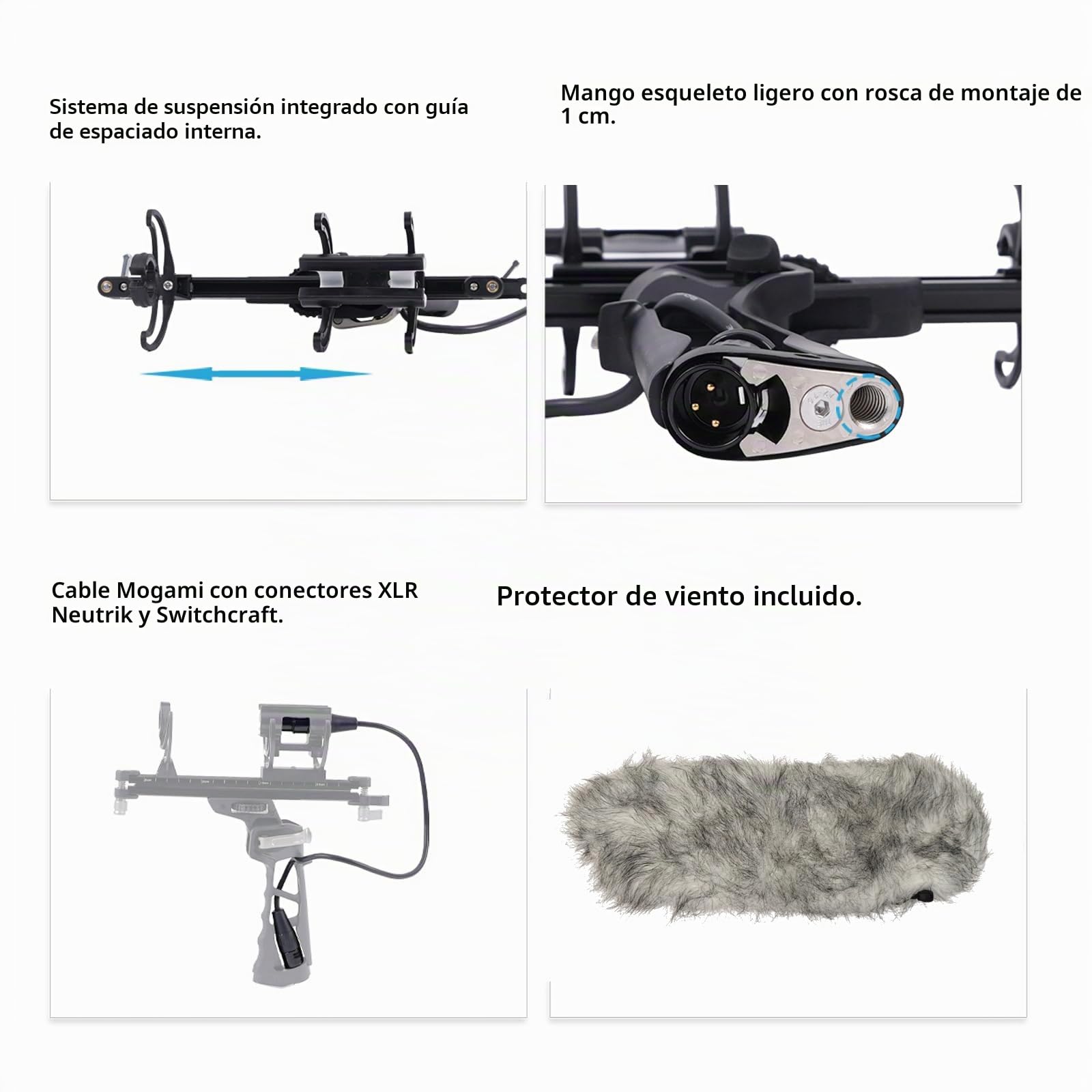 MICOLIVE-SE BLIMP - Sistema BLIMP para micrófono, jaula de protección contra el viento + parabrisas + sistema de suspensión de montaje de choque mejorado para micrófonos RODE Shotgun, etc