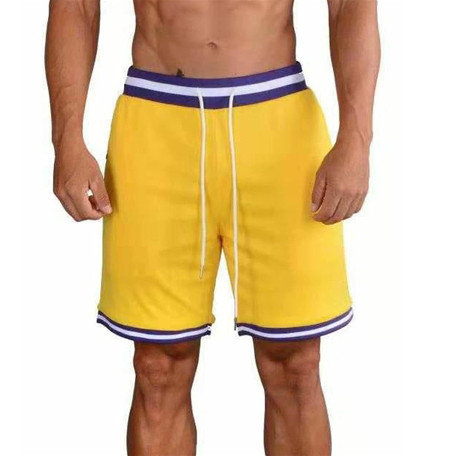 YawYewsBasketball Athletic Shorts Men - Sports Workout Training Drawstring Retro Casual Fashion Short with Pockets