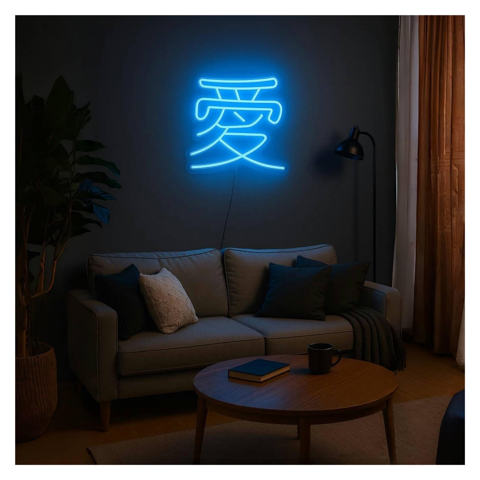 Shouxi C Sign Lamp Love Neon Sign, Suitable For Living Room Or Bedroom Decor With Dimmable 38Cm