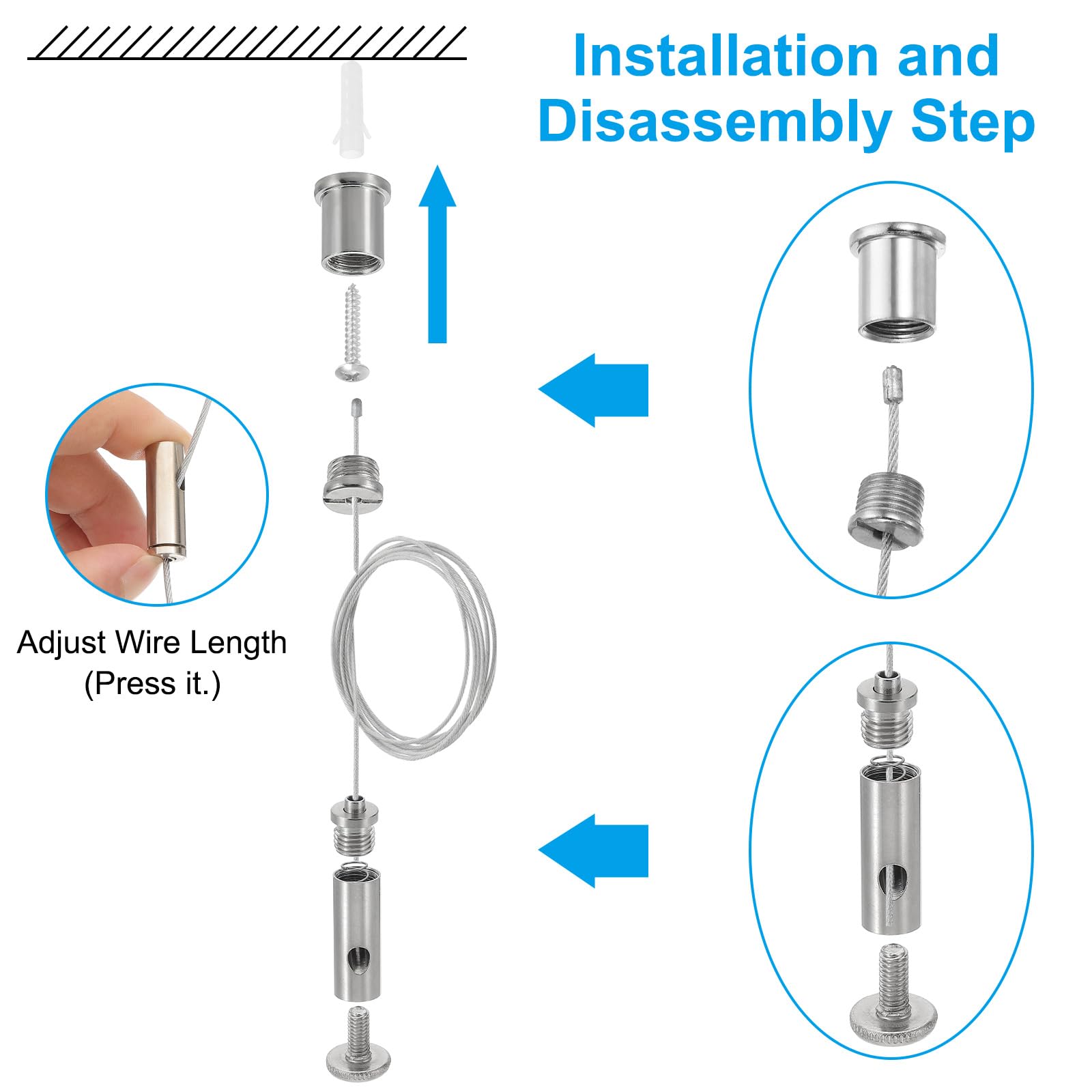 PATIKIL Ceiling Hanging Wire Cable Kit - Image 4