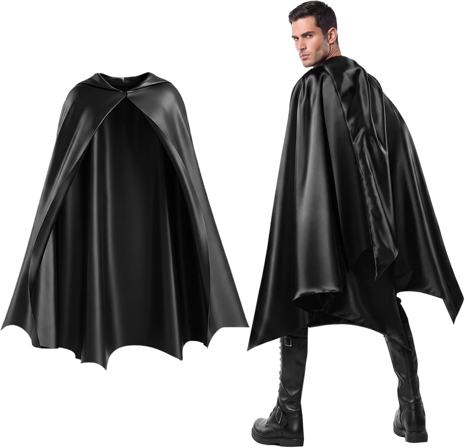 Haysandy Bat Cape Costume Unisex Reversible Satin Capes