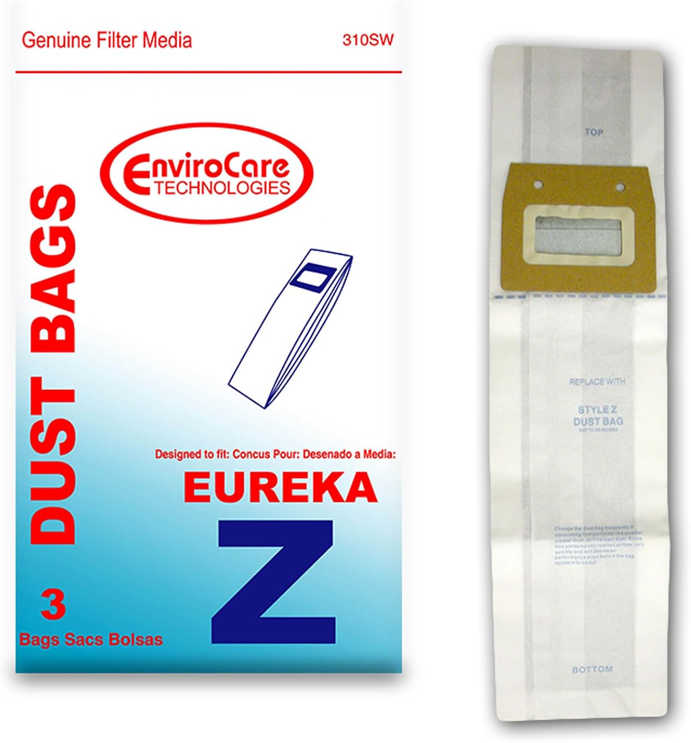 EnviroCare Replacement Vacuum Bags Designed to Fit Eureka Sanitaire Ultra/Electrolux Z Vacuum Bags 3 Pack