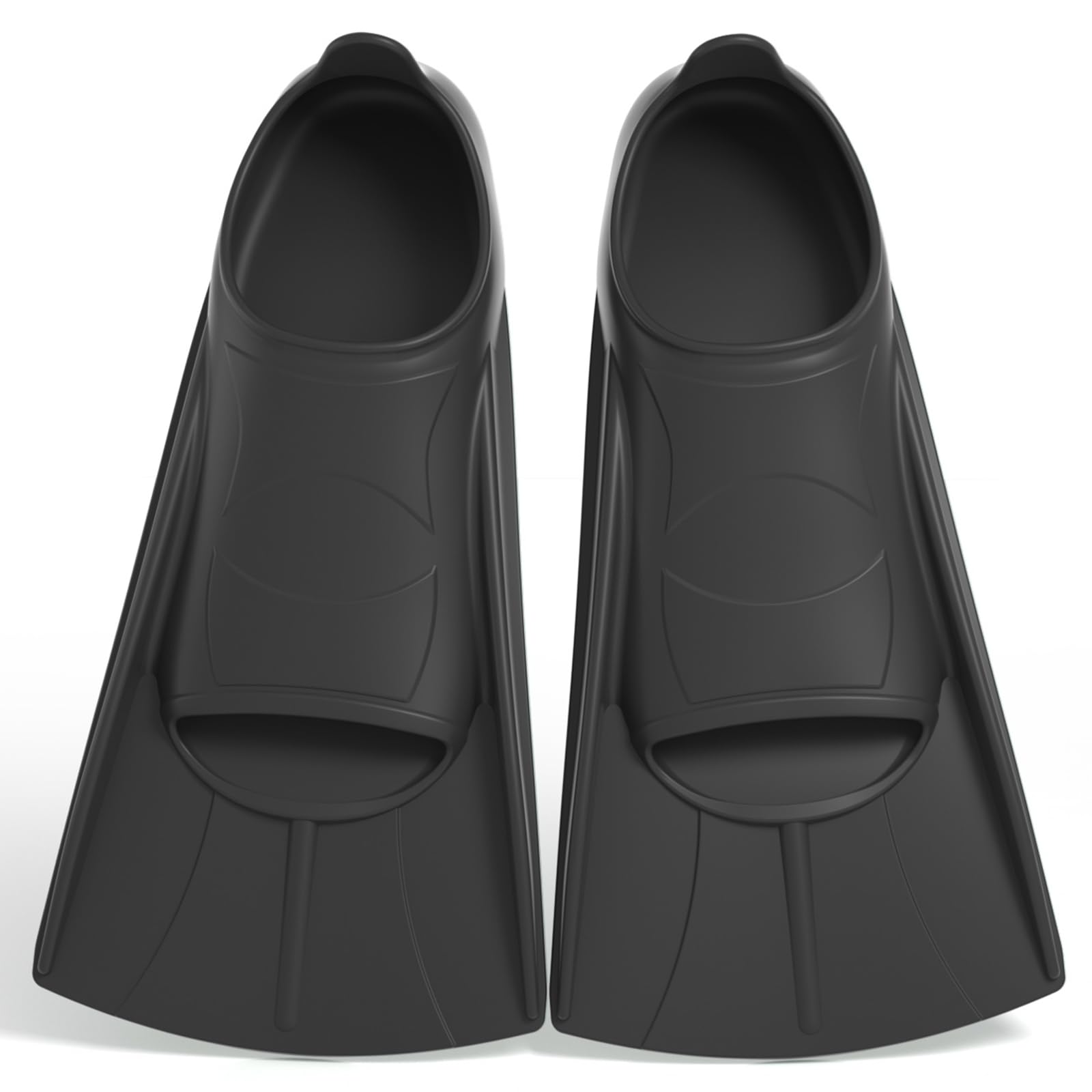 Silikon Schwimmflossen, Weiche und Bequeme Passform flossen Kinder Erwachsene, Kurze Trainingsflossen für Schwimmen, Unisex Flossen für Kinder Erwachsene, Kurzflossen (Schwarz, XL(42-44))
