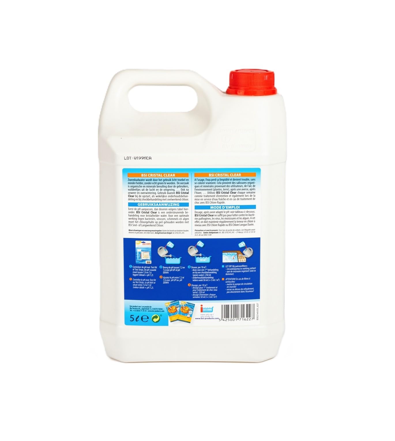 BSI - Crital Clear - Clarifiant - Liquide - Pour Une Eau Claire - Brillante Et Transparente - Spécial Piscine - 5L