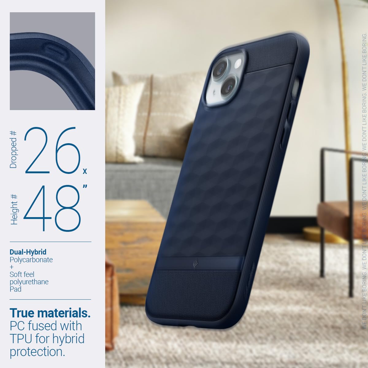 Caseology Athlex Mag per iPhone 16 [Texture in Grès] Military Grade Drop Protection con Motivi di Presa Laterale Cover iPhone 16 - Active Black