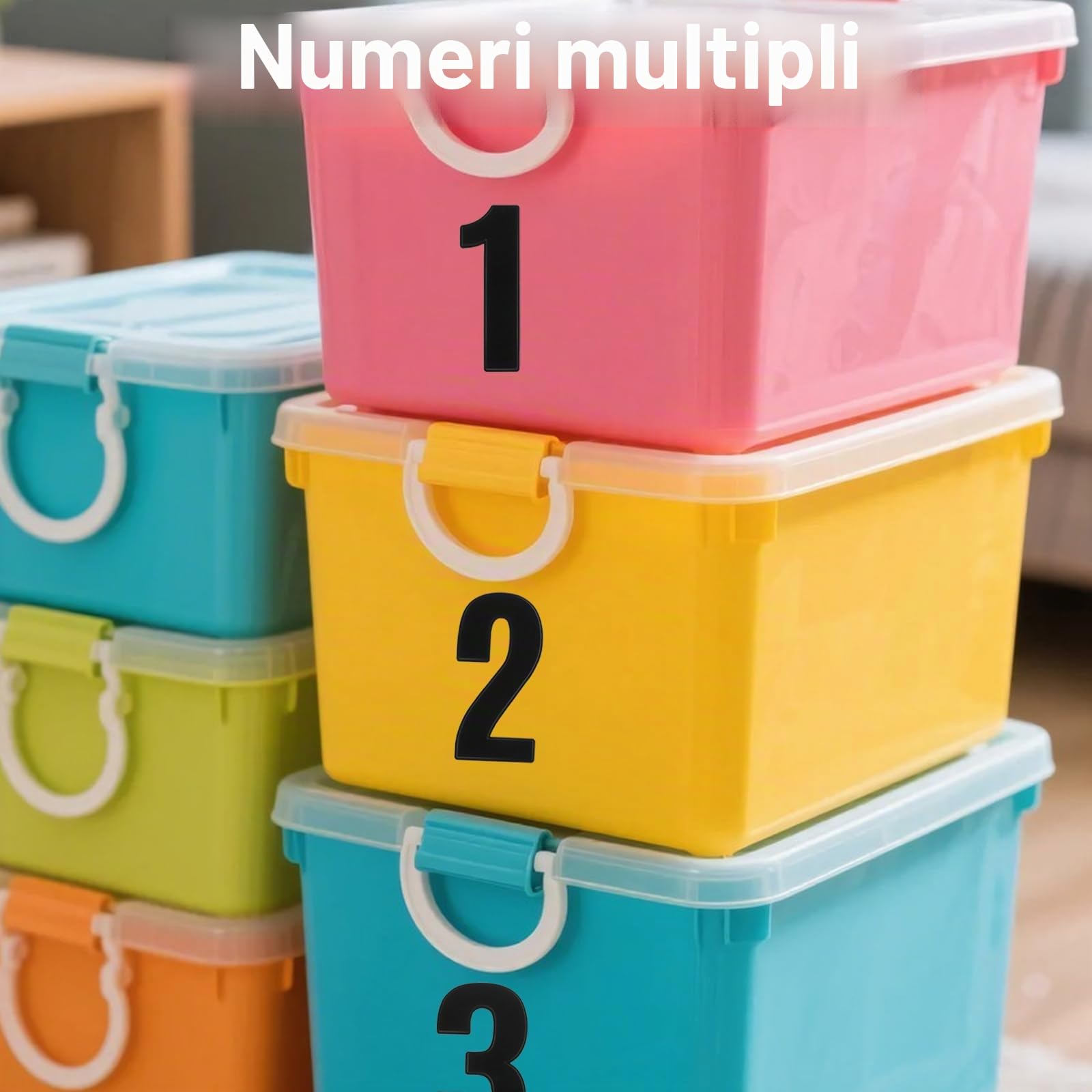 15 fogli di adesivi con numeri grandi, 10,2 cm, adesivi in vinile neri, impermeabili, numeri adesivi per bidoni con ruote, cassette postali, porte, camion, etichette adesive per interni ed esterni