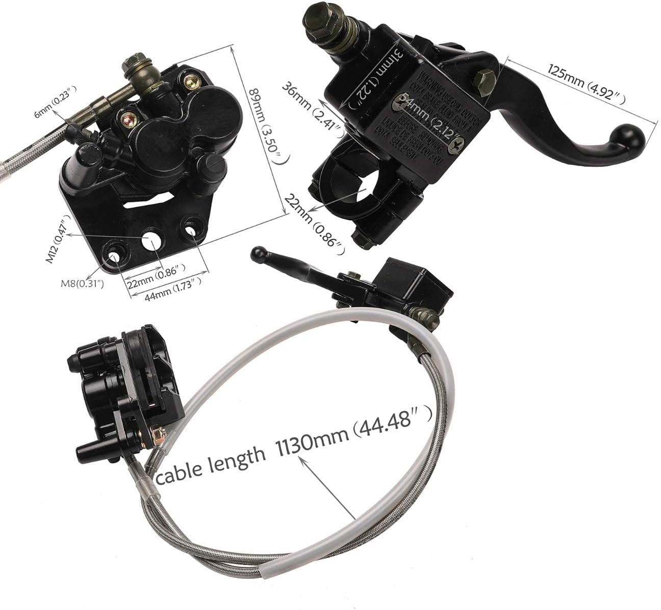 735mm Front Forks Suspension with 45mm/48mm Triple Clamp and 60/100-14 Wheel Tire Disc Brake Assembly kit for Pit Bike SSR CRF50 XR50 70cc XR CRF 110CC 125CC Dirt Bikes