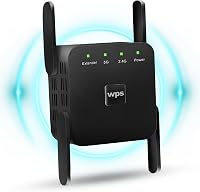 DRS Products Dual Band WiFi Jelismétlő 2.4GHz 300Mbps/5GHz 1200Mbps - 4 Irányított Antennával és LAN Porttal, Fekete 1