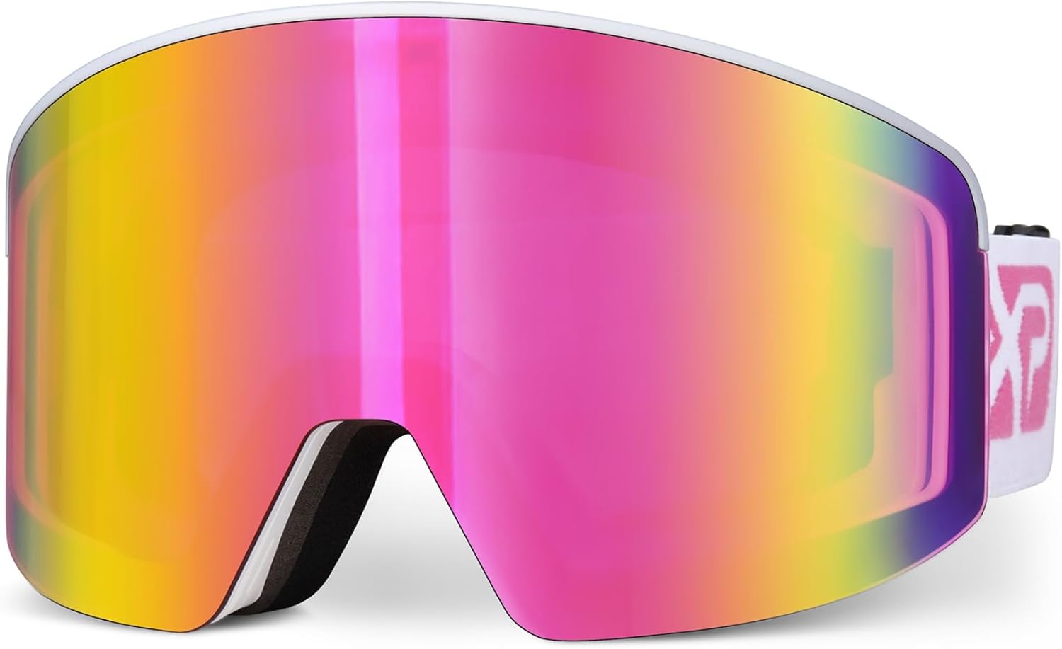 EXPVISION Magnetic Lens Ski Snowboard Goggles - Anti-Fog UV400 OTG Frameless for Men Women Helmet Compatible